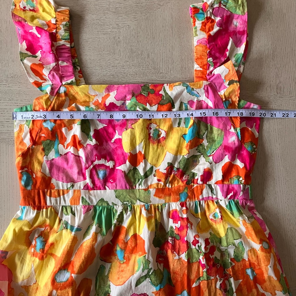 London Times Floral Maxi Dress in Pink, Yellow, Orange, Green - Picture 8 of 12